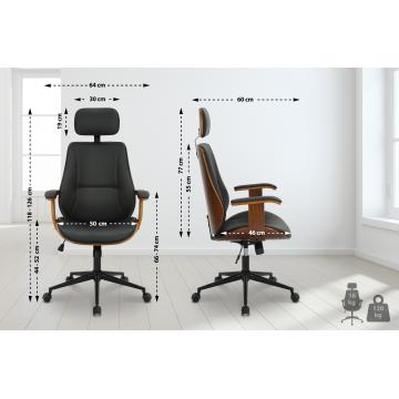 Brostuhl HLO-CP183 Kunstleder ~ walnuss/schwarz