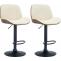 2er Set Barhocker HLO-CP285 Kunstleder ~ walnuss/creme