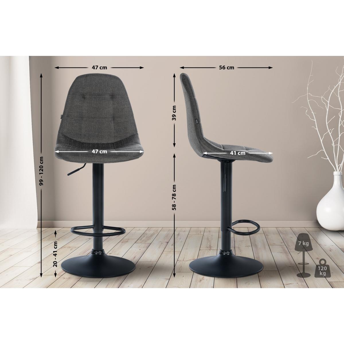 Barhocker HLO-CP317 Stoff B ~ dunkelgrau