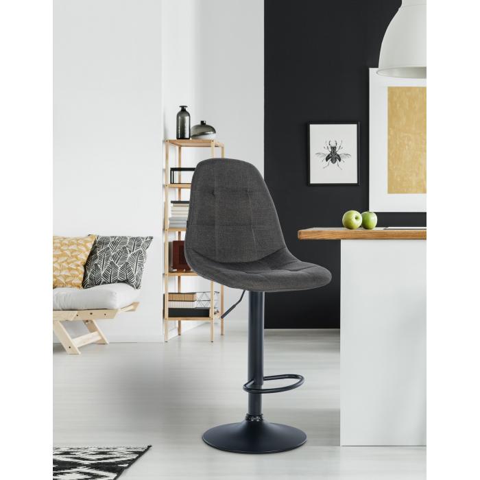 Barhocker HLO-CP317 Stoff B ~ dunkelgrau
