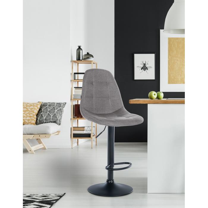 Barhocker HLO-CP317 Stoff B ~ grau