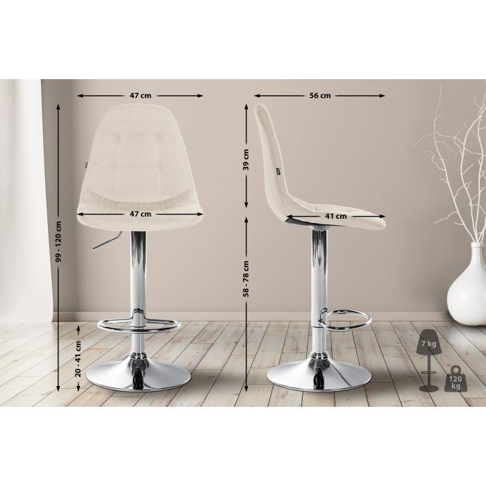 Barhocker HLO-CP317 Stoff C ~ creme