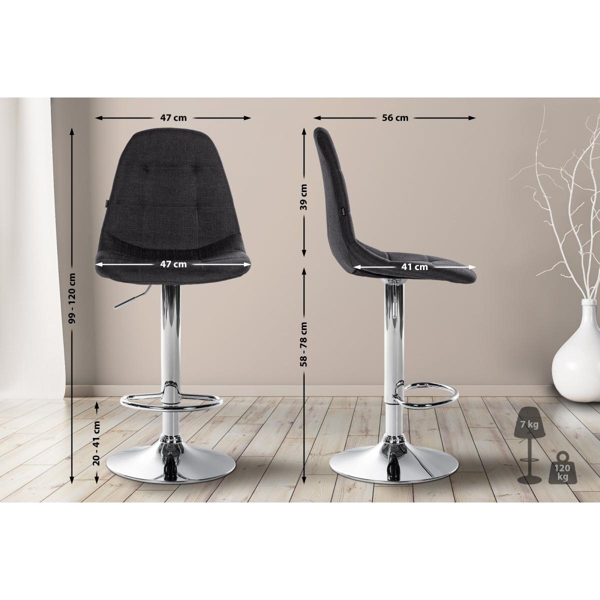 Barhocker HLO-CP317 Stoff C ~ schwarz