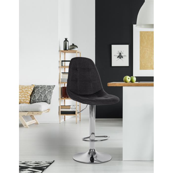 Barhocker HLO-CP317 Stoff C ~ schwarz