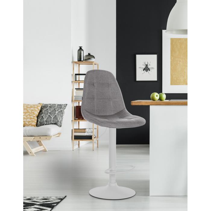 Barhocker HLO-CP317 Stoff W ~ grau