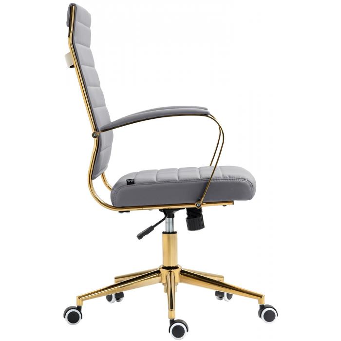 Brostuhl HLO-CP174 Kunstleder ~ grau