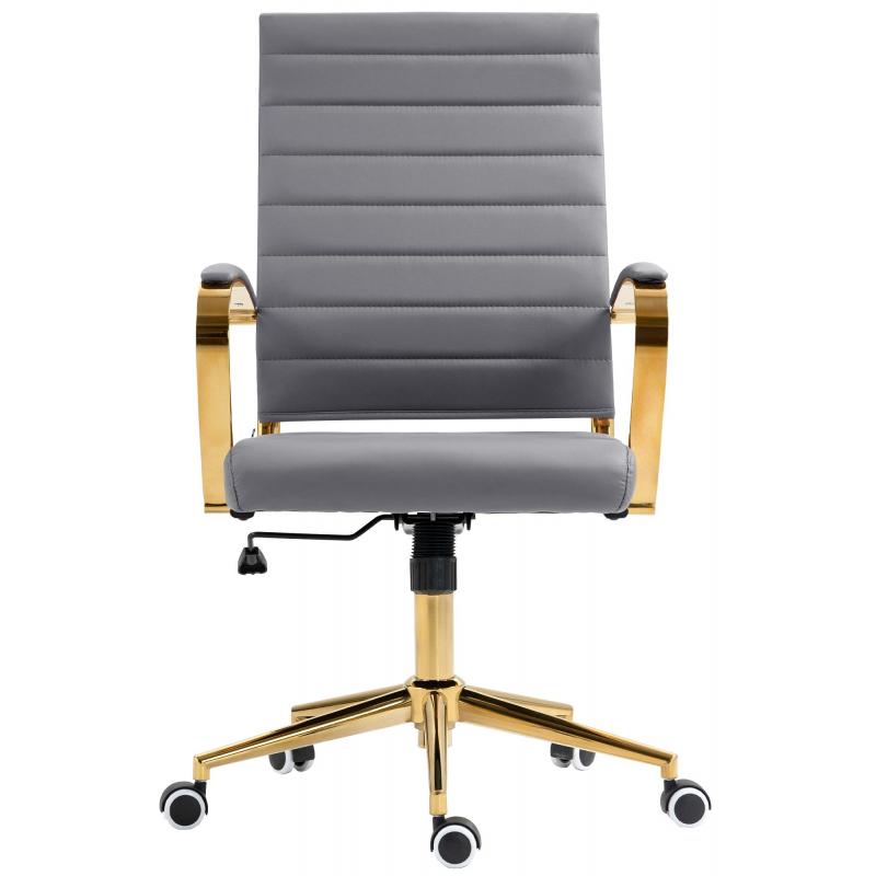 Brostuhl HLO-CP174 Kunstleder ~ grau