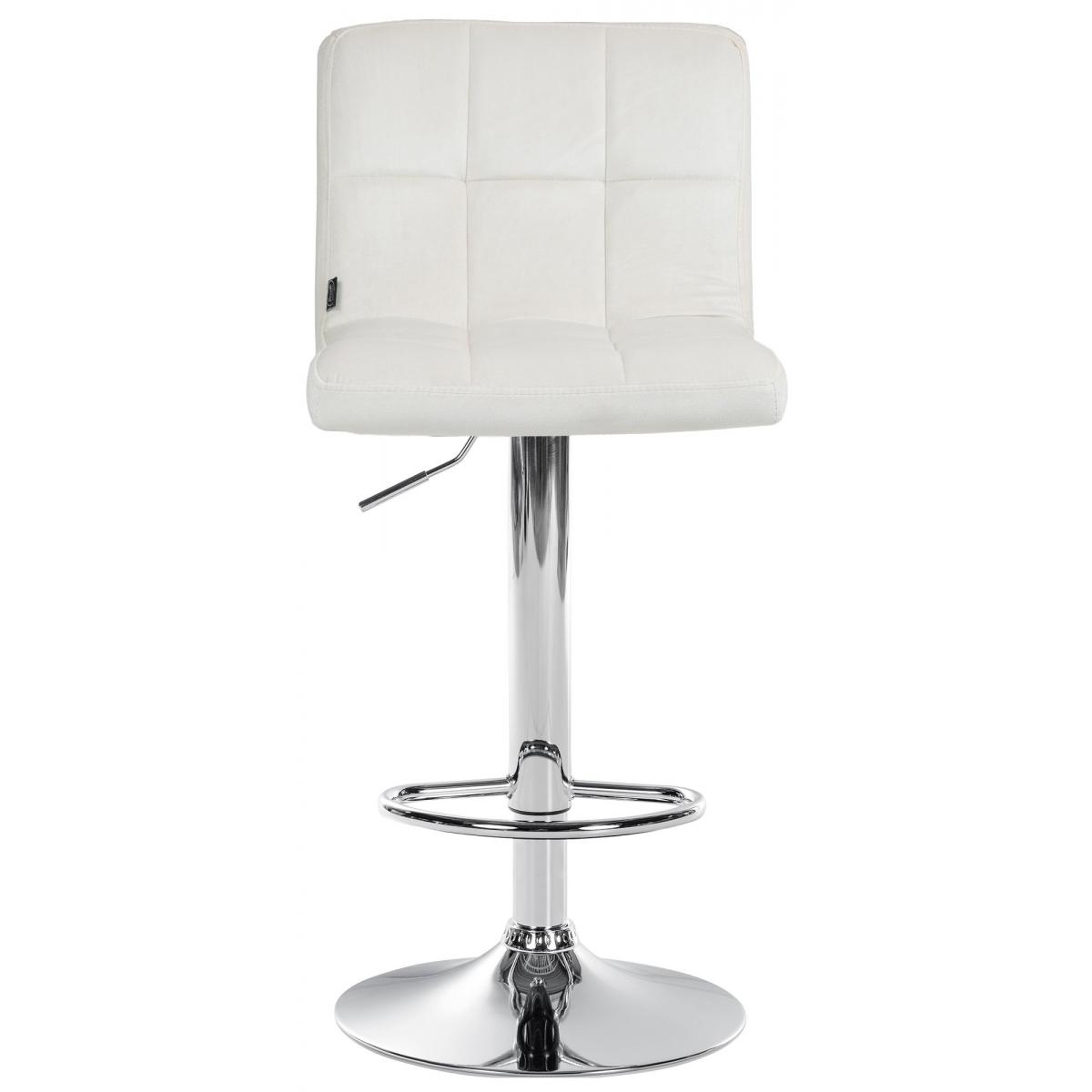 Barhocker HLO-CP289 Samt chrom ~ creme