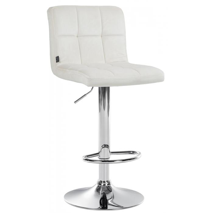 Barhocker HLO-CP289 Samt chrom ~ creme