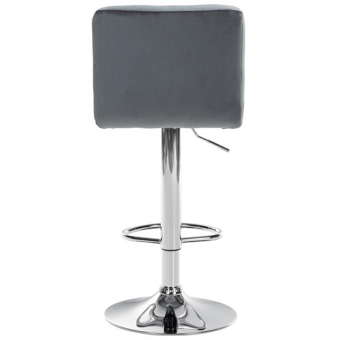 Barhocker HLO-CP289 Samt chrom ~ dunkelgrau