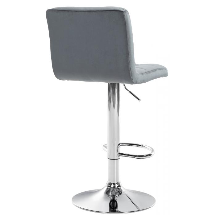 Barhocker HLO-CP289 Samt chrom ~ dunkelgrau