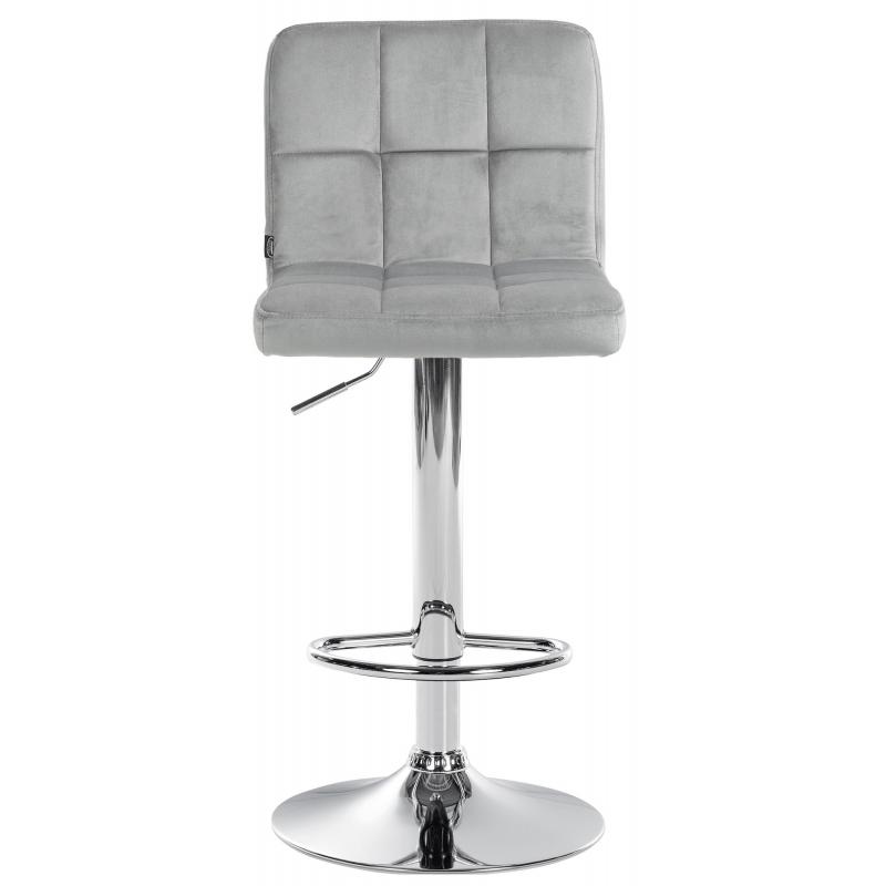 Barhocker HLO-CP289 Samt chrom ~ grau