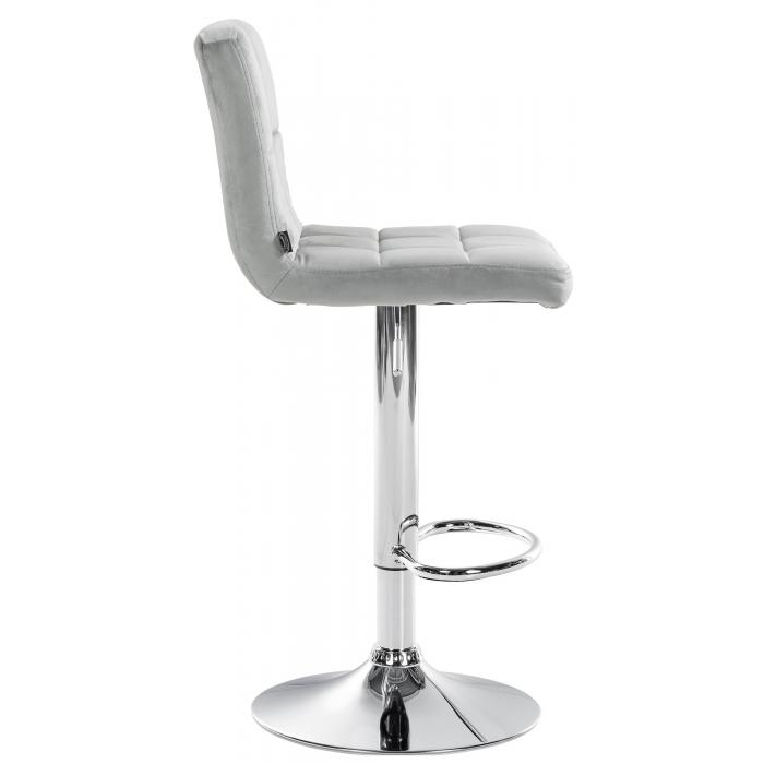 Barhocker HLO-CP289 Samt chrom ~ grau