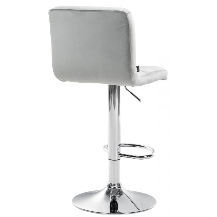 Barhocker HLO-CP289 Samt chrom ~ grau