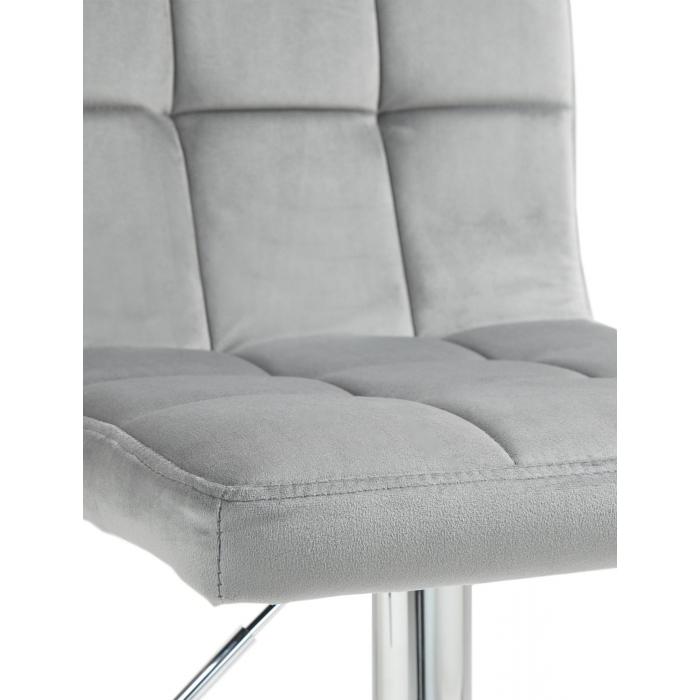 Barhocker HLO-CP289 Samt chrom ~ grau