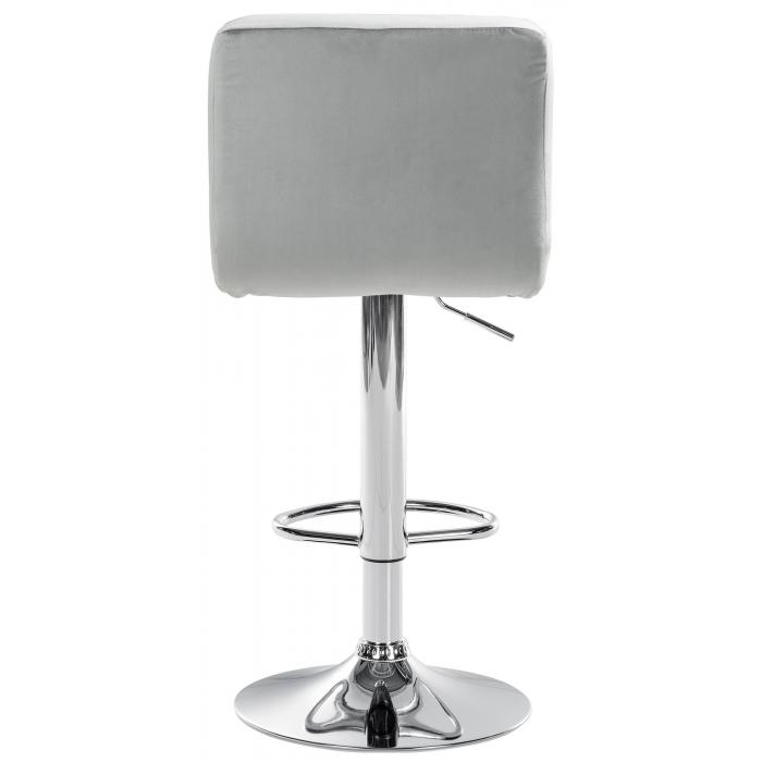 Barhocker HLO-CP289 Samt chrom ~ grau