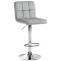 Barhocker HLO-CP289 Samt chrom ~ grau