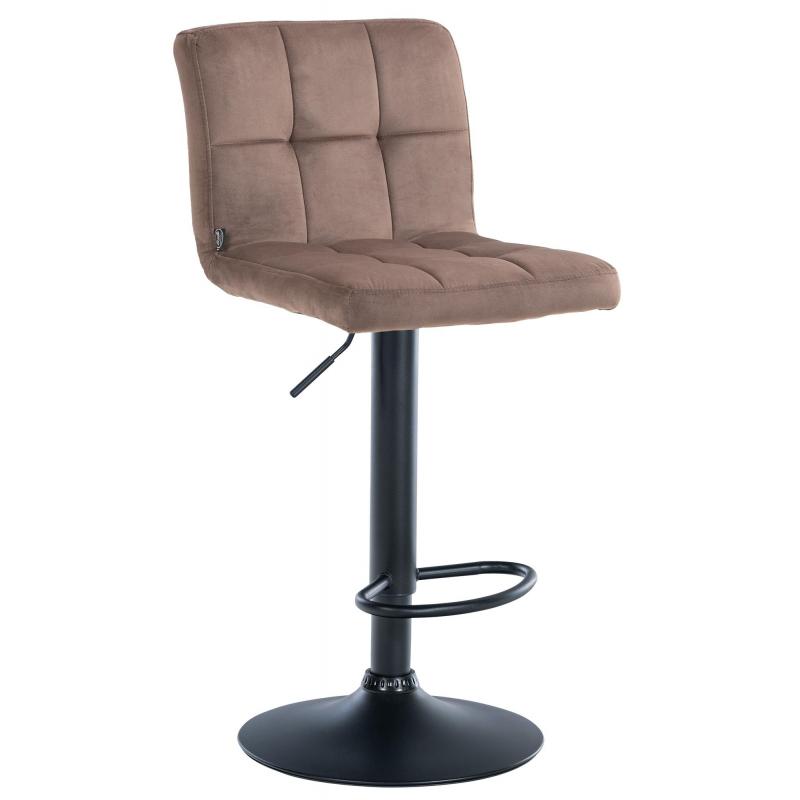 Barhocker HLO-CP289 Samt schwarz ~ braun