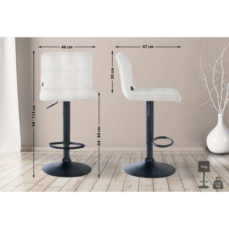 Barhocker HLO-CP289 Samt schwarz ~ creme