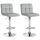 2er Set Barhocker HLO-CP289 Samt chrom ~ grau