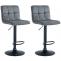 2er Set Barhocker HLO-CP289 Samt schwarz ~ dunkelgrau