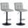 2er Set Barhocker HLO-CP289 Samt schwarz ~ grau