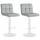 2er Set Barhocker HLO-CP289 Samt wei ~ grau