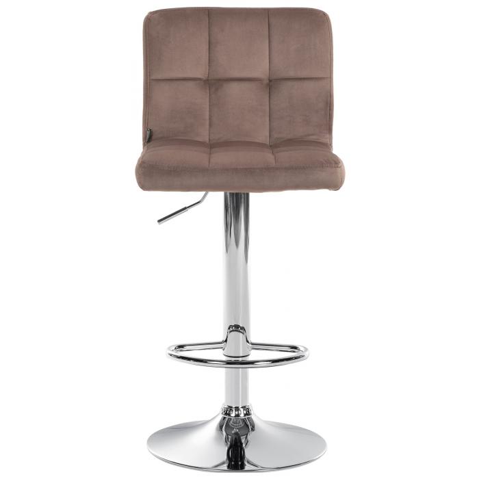 2er Set Barhocker HLO-CP289 Samt chrom ~ braun