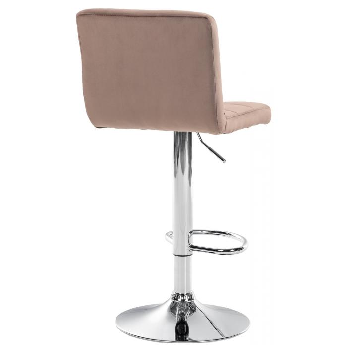 2er Set Barhocker HLO-CP289 Samt chrom ~ braun