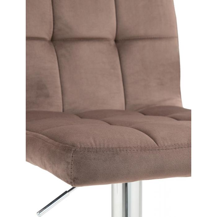 2er Set Barhocker HLO-CP289 Samt chrom ~ braun