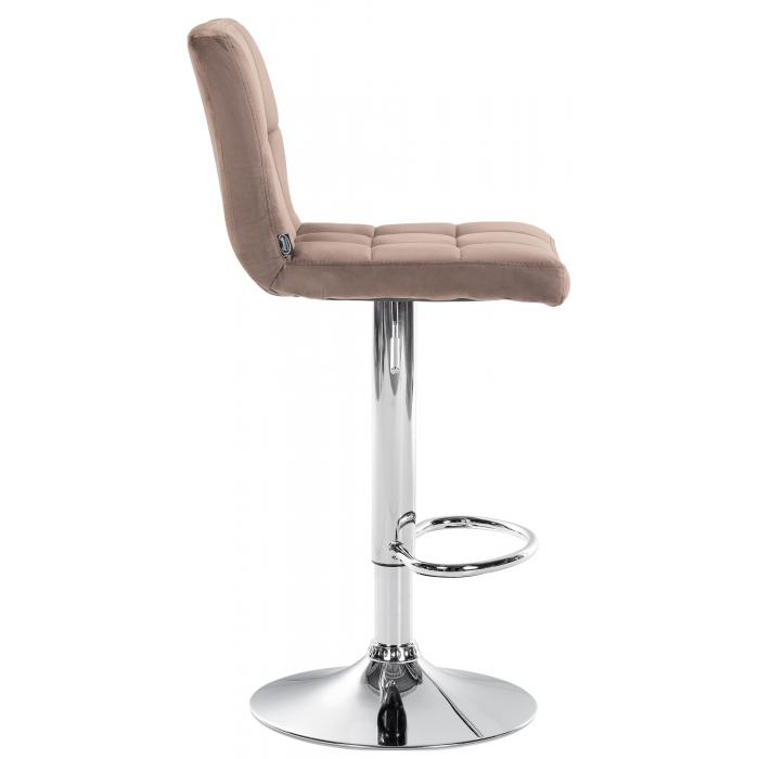 2er Set Barhocker HLO-CP289 Samt chrom ~ braun