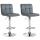2er Set Barhocker HLO-CP289 Samt chrom ~ dunkelgrau