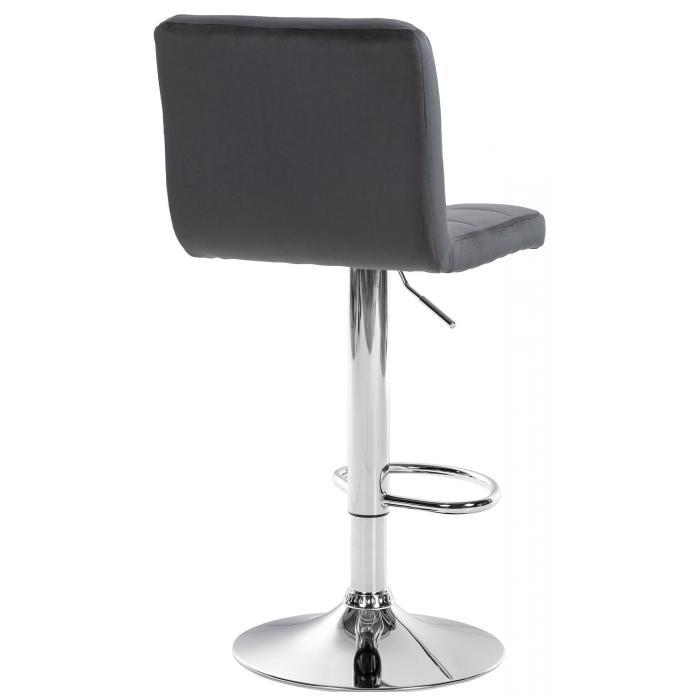 2er Set Barhocker HLO-CP289 Samt chrom ~ schwarz