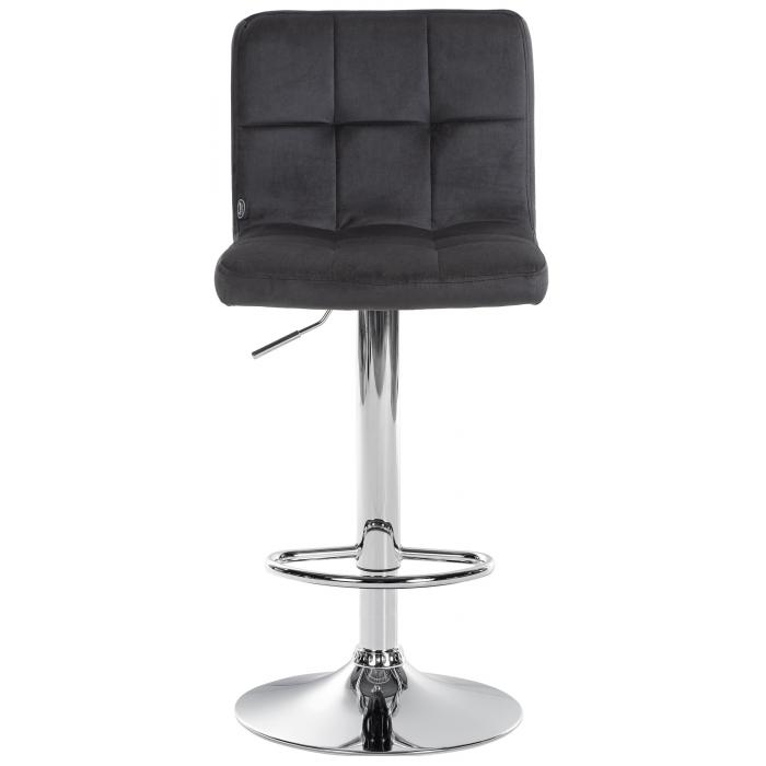 2er Set Barhocker HLO-CP289 Samt chrom ~ schwarz