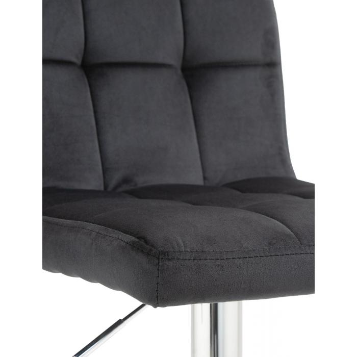 2er Set Barhocker HLO-CP289 Samt chrom ~ schwarz