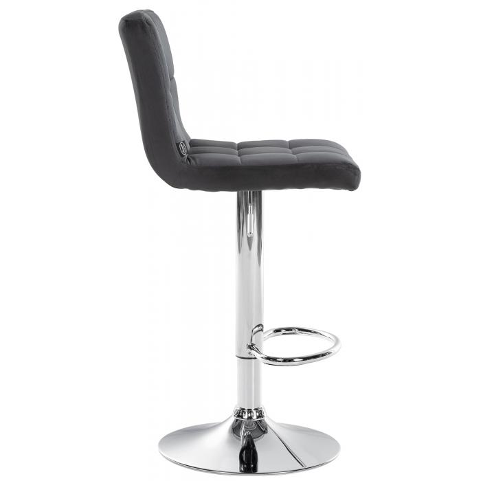 2er Set Barhocker HLO-CP289 Samt chrom ~ schwarz