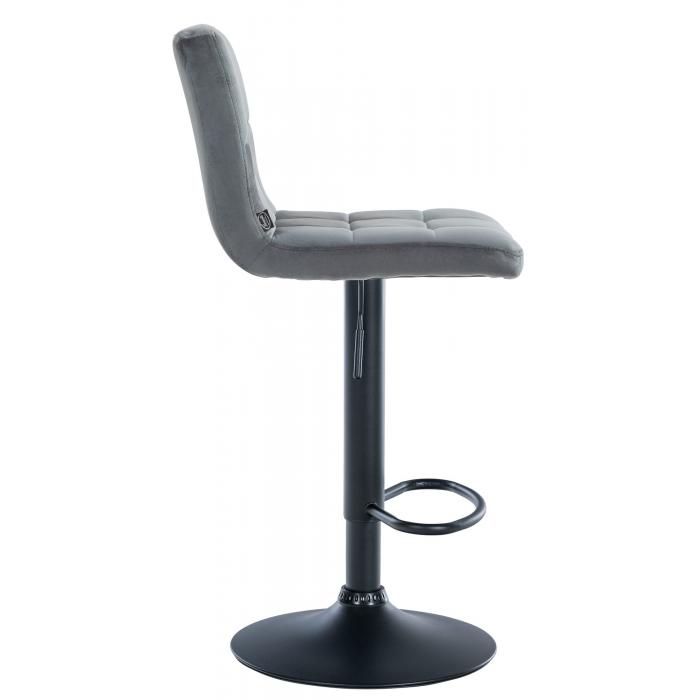 2er Set Barhocker HLO-CP289 Samt schwarz ~ dunkelgrau