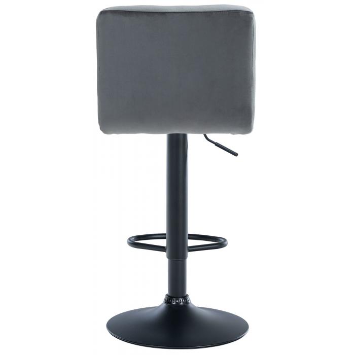 2er Set Barhocker HLO-CP289 Samt schwarz ~ dunkelgrau