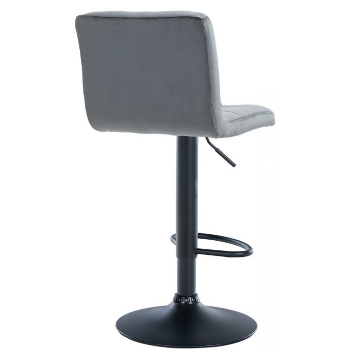 2er Set Barhocker HLO-CP289 Samt schwarz ~ dunkelgrau