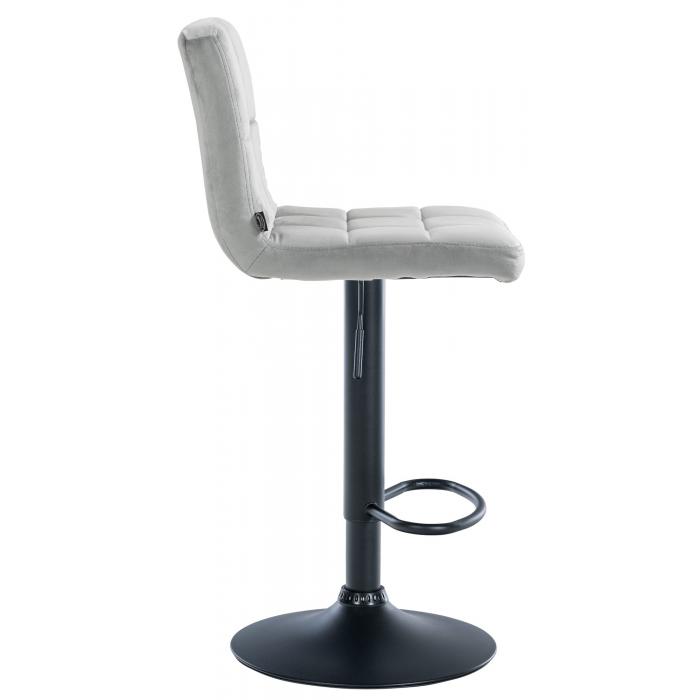 2er Set Barhocker HLO-CP289 Samt schwarz ~ grau