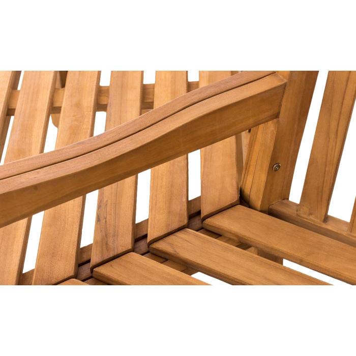 Baumbank HLO-CP25 mit Armlehne halbrund 200 cm ~ teak