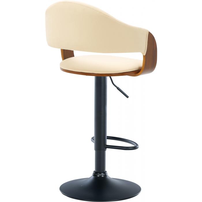 2er Set Barhocker HLO-CP283 Kunstleder schwarz ~ walnuss/creme