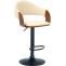 2er Set Barhocker HLO-CP283 Kunstleder schwarz ~ walnuss/creme