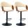2er Set Barhocker HLO-CP283 Kunstleder schwarz ~ walnuss/creme