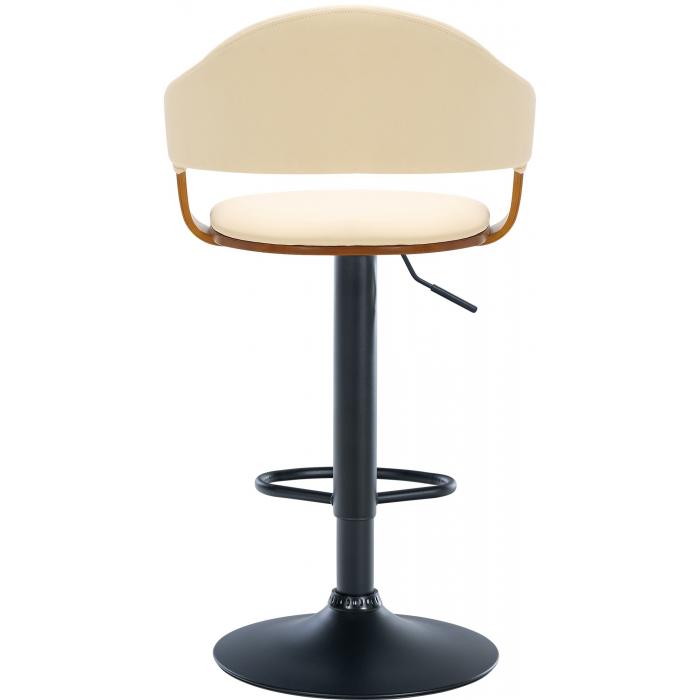 2er Set Barhocker HLO-CP283 Kunstleder schwarz ~ walnuss/creme