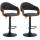 2er Set Barhocker HLO-CP283 Kunstleder schwarz ~ walnuss/schwarz