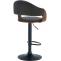 2er Set Barhocker HLO-CP283 Kunstleder schwarz ~ walnuss/schwarz