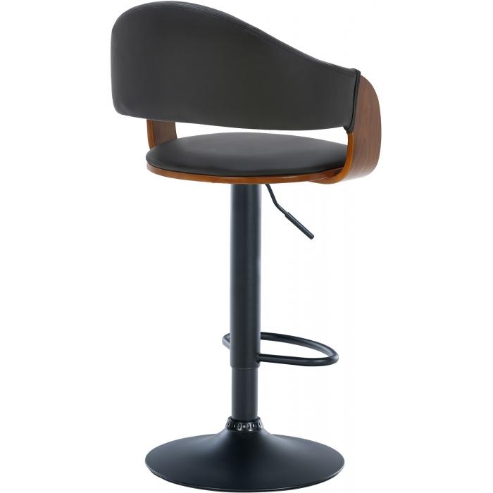 2er Set Barhocker HLO-CP283 Kunstleder schwarz ~ walnuss/schwarz