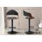 2er Set Barhocker HLO-CP283 Kunstleder schwarz ~ walnuss/schwarz