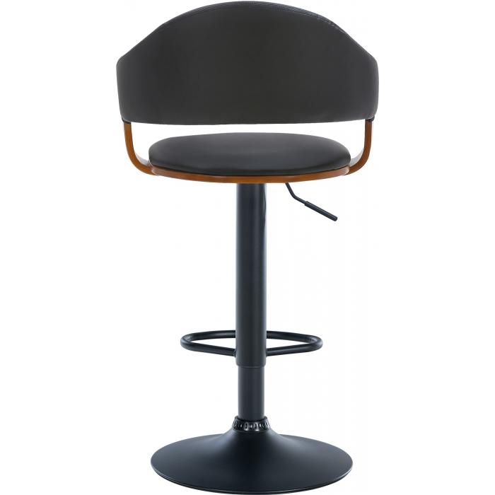 2er Set Barhocker HLO-CP283 Kunstleder schwarz ~ walnuss/schwarz